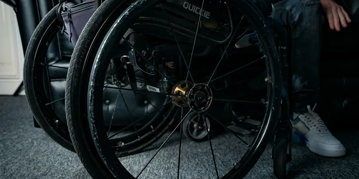 Person using a manual wheelchair